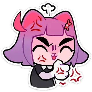 😡 zangado, gato, desenho animado, adesivo, fofo, anime telegram sticker