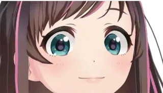 😃 Anime, Desenho animado, Garota, Vtuber, Arte digital, Retrato whatsapp sticker