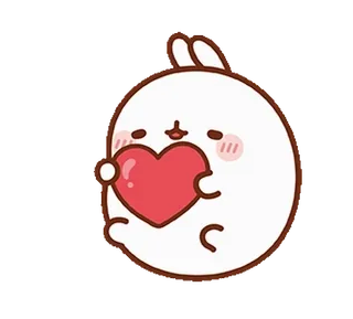 ❤️ mignon, lapin, kawaii, coeur, amour, adorable telegram sticker