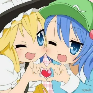 🙈 nya sh Anime, Dibujos animados, Lindo, Kawaii, Corazón, Amor, Amistad telegram sticker