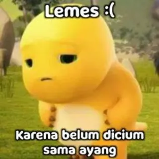 😖 Lemes :(
Karena belum dicium sama ayang smutny, dinozaur, słodki, kreskówka, uczucie, miękki telegram sticker