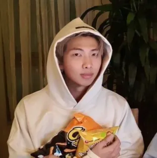 ❣️ person, man, hoodie, snacks, chips, food telegram sticker