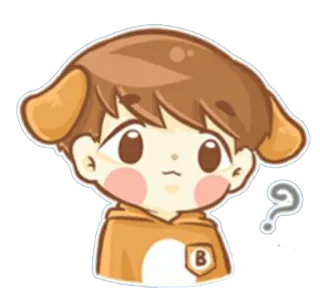 😐 การ์ตูน, ตัวละคร, สติกเกอร์, คำถาม, สับสน, น่ารัก telegram sticker