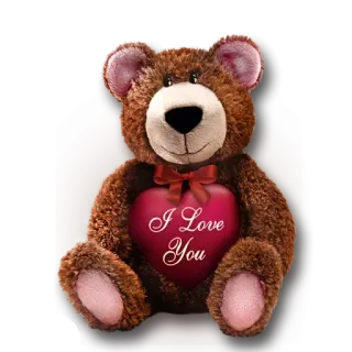 😧 I Love You ours en peluche, coeur, amour, salutation, Saint Valentin, romantique telegram sticker