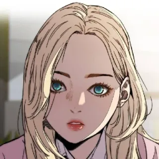 🚴‍♀ woman, blonde, anime, character, portrait whatsapp sticker