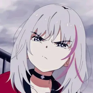 🤬 anime, garota, fofa, brava, ilustração, desenho animado, choker, personagem whatsapp sticker