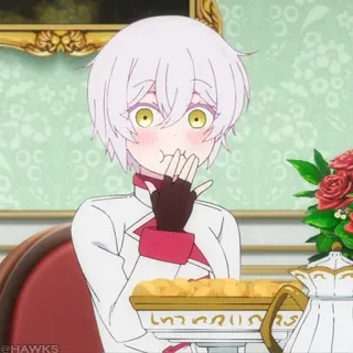 🧬 anime, cartoon, white hair, character, manga, animated whatsapp sticker