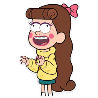 💄 Pacifica Northwest Gravity Falls desenho animado, Pacifica Northwest, Gravity Falls, personagem animado, menina, adesivo whatsapp sticker