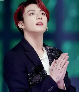 👏 Jungkook Чонгук, BTS, K-pop, Корейский, Певец, Тату, Айдол, Знаменитость whatsapp sticker