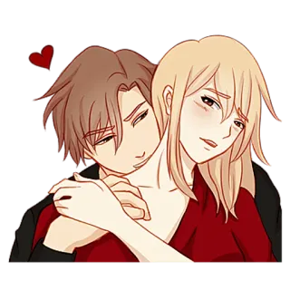 😻 love, affection, embrace, couple, romance, heart telegram sticker