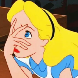 🌿 Alice Alice in Wonderland Alice, Alice in Wonderland, cartoon, disney, character, facepalm telegram sticker