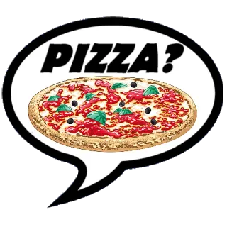 🍕 PIZZA? Pizza, Cibo, Cucina italiana, Domanda, Dialogo telegram sticker