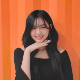 😋 女性, 人, ポートレート, 黒髪, 笑顔, アジア人 telegram sticker