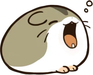 😪 hamster, sleeping, cute, animal, cartoon telegram sticker