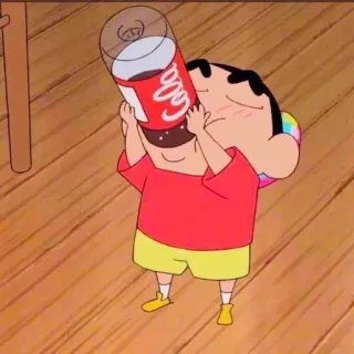 🍠 Shin-chan Kartun, Anime, Minum, Soda, Minuman, Cola telegram sticker