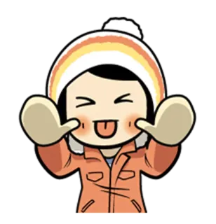 😝 cartoon, cute, character, funny, playful, hat telegram sticker