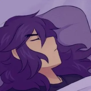 ♠️ dormir, anime, pelo morado, durmiendo, calma telegram sticker