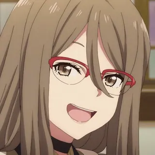 ๐ anime, woman, girl, glasses telegram sticker