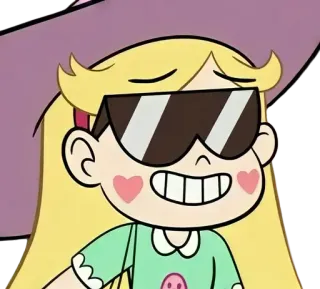 😎 Star Butterfly Star vs. the Forces of Evil Desenho animado, Personagem, Óculos de sol, Legal, Star Butterfly telegram sticker