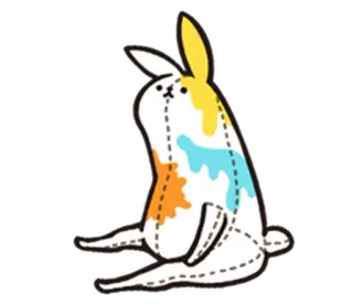 🐇 lapin, dessin animé, animal, mignon, autocollant telegram sticker