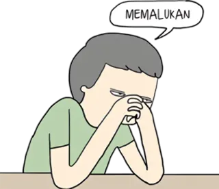 🤦‍♂️ MEMALUKAN verlegen, schämen, traurig, verärgert, figur, cartoon telegram sticker