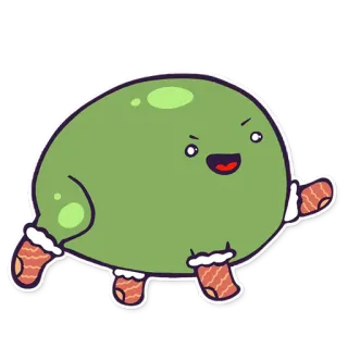 🧦 kartun, stiker, lucu, hijau, karakter whatsapp sticker