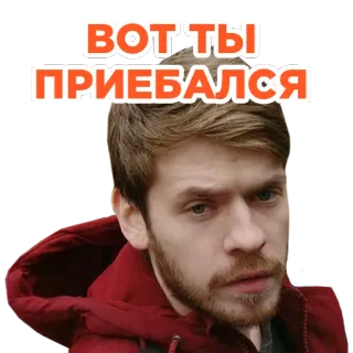 😒 ВОТ ТЫ ПРИЕБАЛСЯ Mann, Person, Russischer Text, Porträt whatsapp sticker