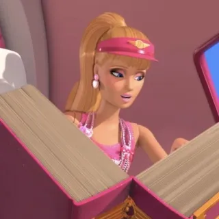 🤔 Barbie Barbie, Puppe, Cartoon, blond, Mädchen whatsapp sticker