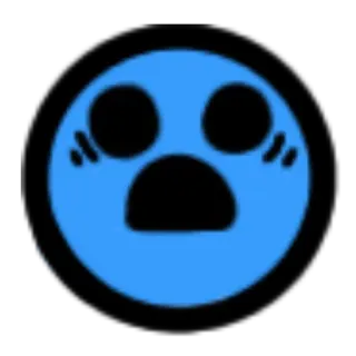 😯 blau, Kreis, schockiert, Emotion, Emoji, überrascht telegram sticker