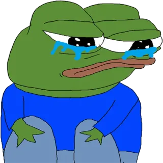 😭 Pepe the Frog Pepe, rana, triste, meme, llorando, meme de internet telegram sticker