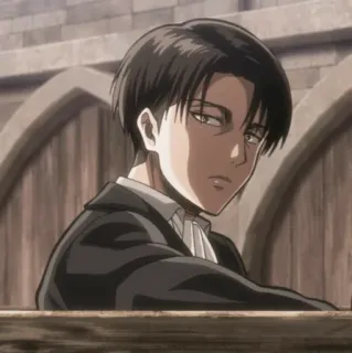 📎 Levi Ackerman Attack on Titan anime, manga, character, Levi, Ackerman, Attack on Titan, stoic telegram sticker