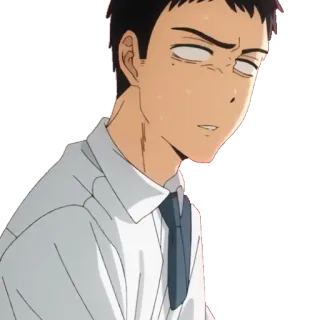 😶 Anime, Karakter, Tatapan kosong, Pelajar, Kemeja putih telegram sticker