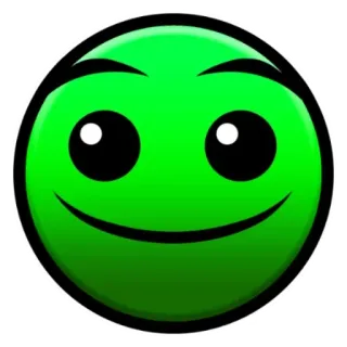 🙂 smiley, green, geometry dash, emoji, face whatsapp sticker