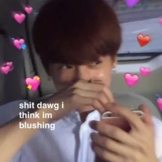 😳 shit dawg i think im blushing 照れ, ミーム, スラング, リアクション, インターネット telegram sticker