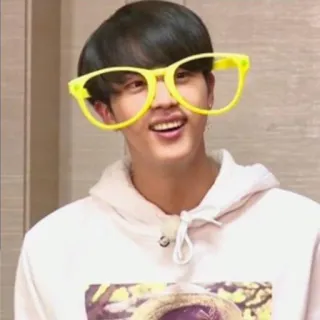 🍀 Jin K-pop, Jin, BTS, entertainer, man, glasses telegram sticker