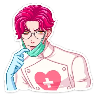 😋 Anime, Charakter, Medizinisch, Arzt, Aufkleber telegram sticker
