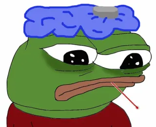 🤒 Pepe the Frog Pepe, rana, enfermo, triste, meme, meme de internet, dibujo animado telegram sticker