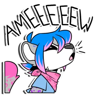 🐱 IAMEEEEEEEW cartoon, dier, illustratie, sticker whatsapp sticker