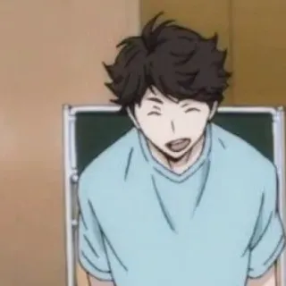 🦉 Oikawa Tooru Haikyuu!! Аниме, Haikyuu, Ойкава, Тоору, улыбается, персонаж telegram sticker