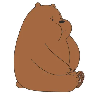🍩 Grizzly We Bare Bears Grizz, orso, cartone animato, We Bare Bears, animale telegram sticker