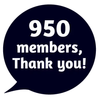 ❤ 950 members, Thank you! danke, mitglieder, feier, community whatsapp sticker
