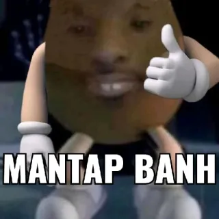 👍 MANTAP BANH thumbs up, mantap, funny, meme telegram sticker