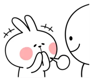 😷 conejo, conejito, dibujos animados, lindo, kawaii, rogando, suplicando whatsapp sticker