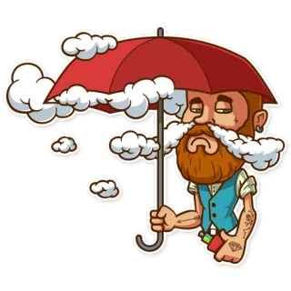 ☔ Vapotage, Nuages, Hipster, Parapluie, Cigarette électronique whatsapp sticker
