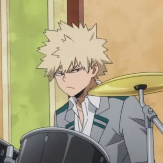 🎭 Bakugo My Hero Academia Anime, My Hero Academia, Bakugo, Drum, Seragam sekolah telegram sticker