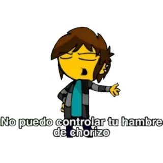 🖕 No puedo controlar tu hambre de chorizo Cartoon, Spanisch, Essen, Humor telegram sticker