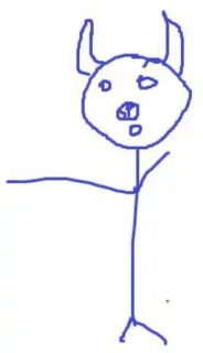 🐨 omino stilizzato, diavolo, cartone animato, disegno telegram sticker