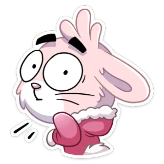 😬 autocollant, lapin, dessin animé, personnage, animal, mignon telegram sticker