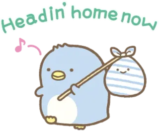 🚶‍♂️ Headin' home now pingwin, dom, słodki, kreskówka telegram sticker