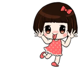 😛 Cartoon, Mädchen, Süß, Sticker, Animation, Verspielt telegram sticker